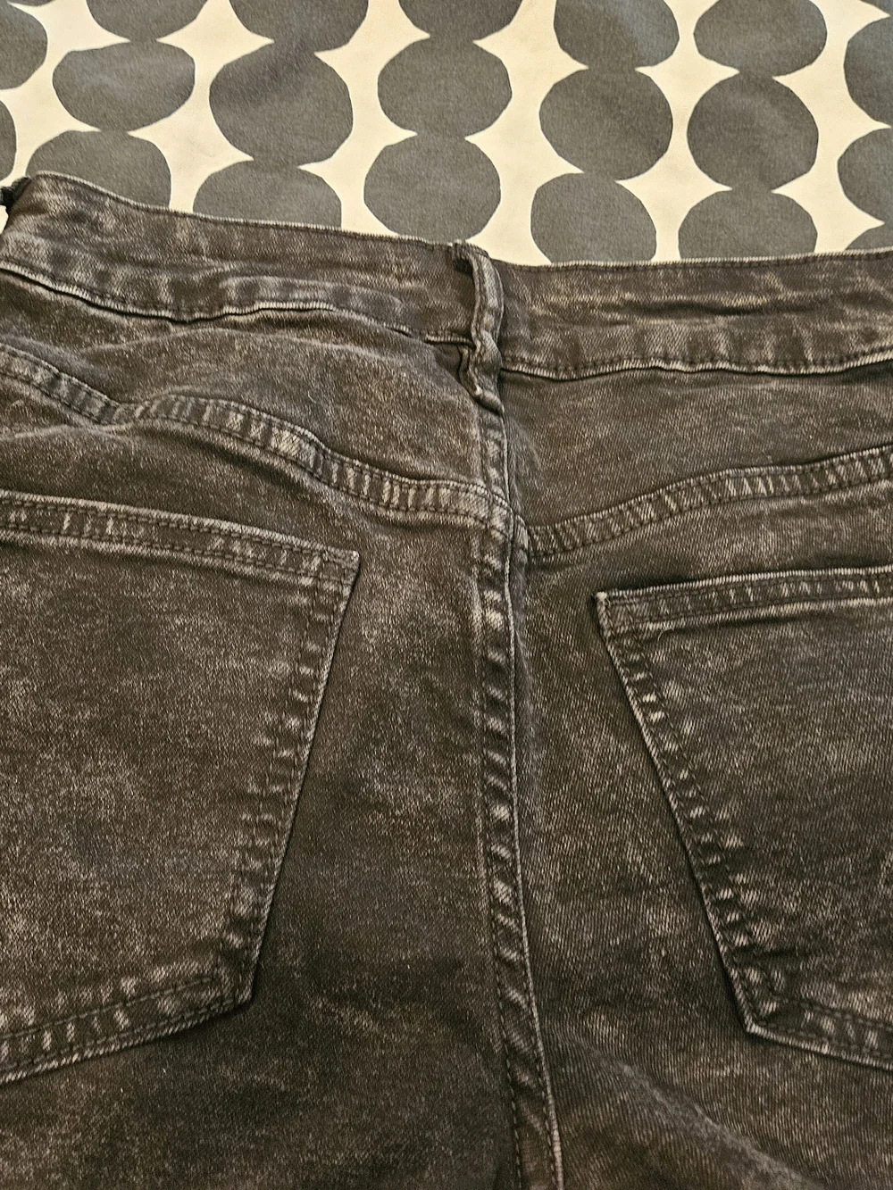 Black Lace-Up Side Panel Jeans